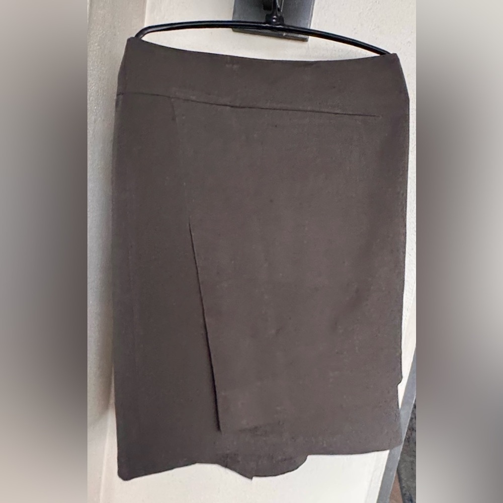 Grace Elements Above The Knee Front Layered Straight Skirt Back Slit Workwear 14